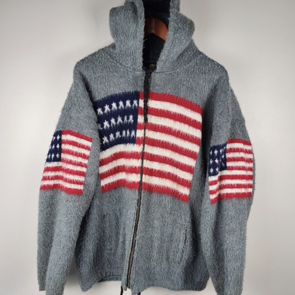 Vintage Ruminahui USA Wool Hoodie Sweater Jacket - Americana Western